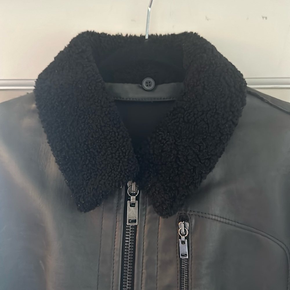 Authentic Lanvin leather jacket w/ shearling collar 🦄. Final sale - Picture 4 of 7